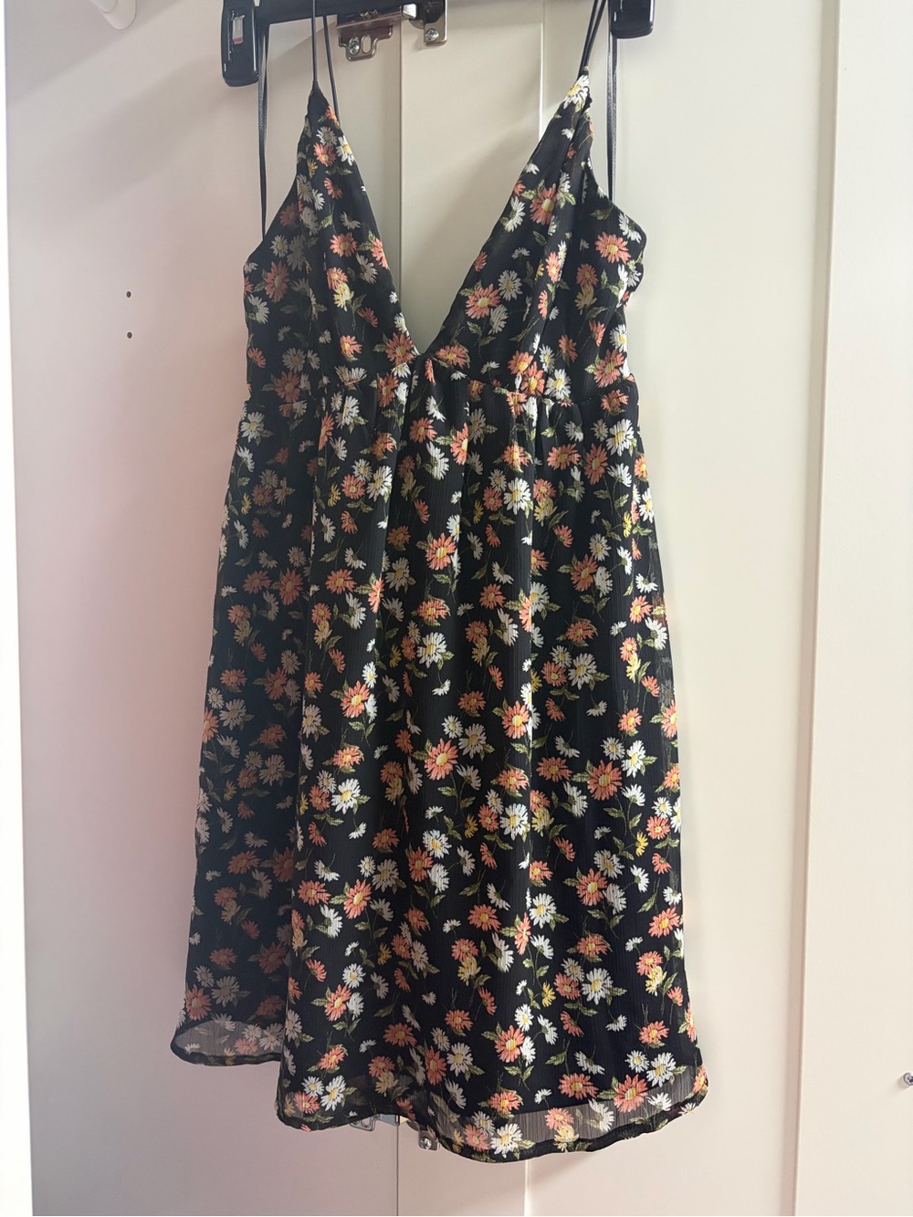 RSQ Black Floral Daisy Slip Dress